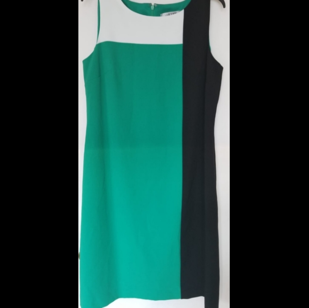 Kasper Dress with Asymmetrical Color